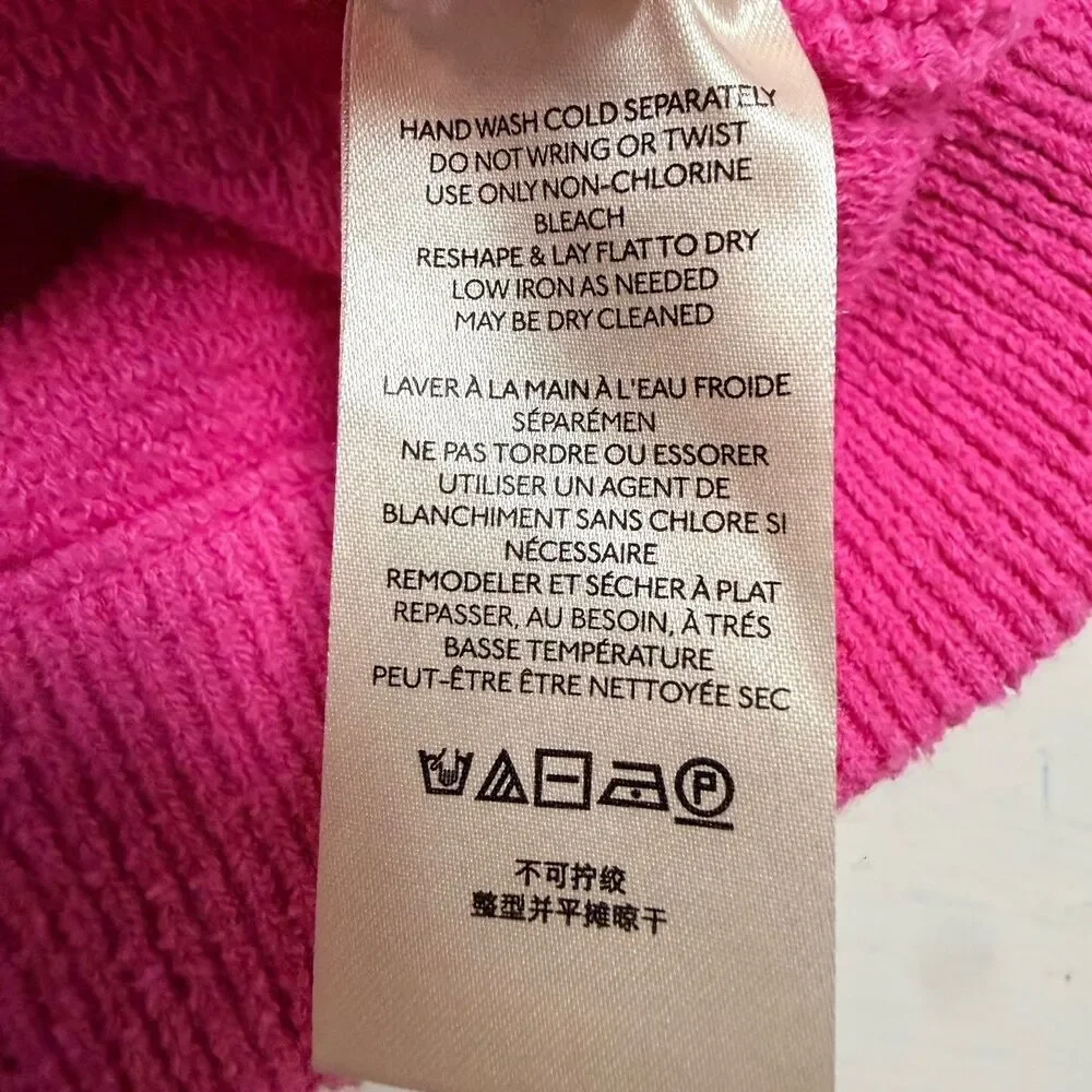 Free People Ottoman Slouchy Tunic Knit Sweater Women's Medium Electric Pink